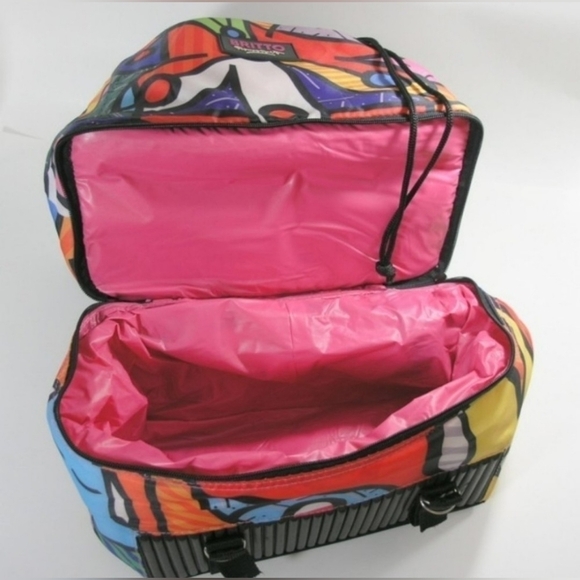 ROMERO BRITTO Authentic Large Drawstring Nylon BackPack / Lunch Bag Combination - Picture 12 of 16